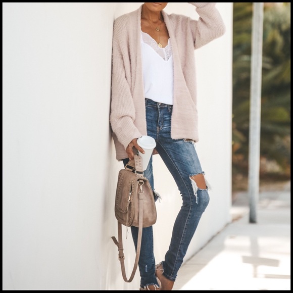 Soft Textures Cardigan in Light Blush - Picture 2 of 5